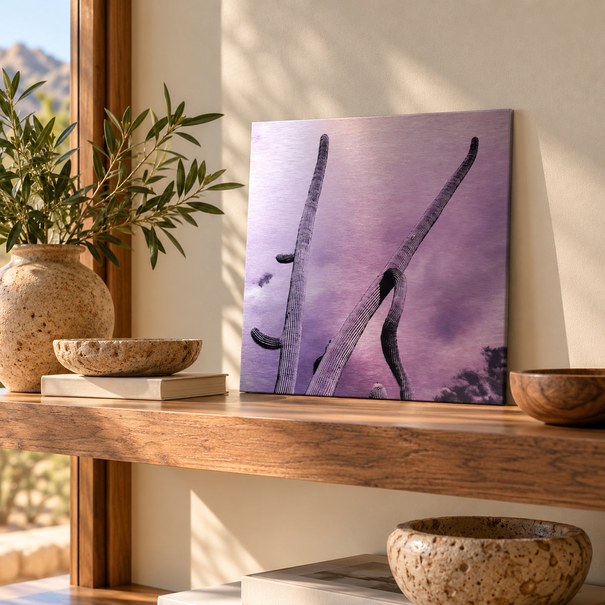 Long Arms - Metallic Print - Faded Magenta