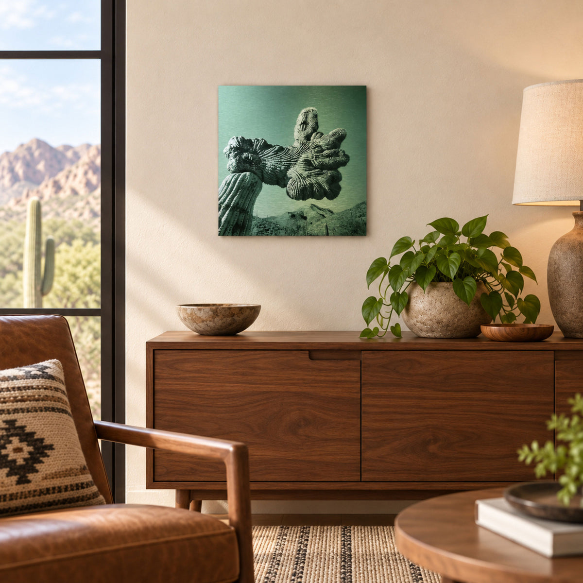 Thumbs Up! - Brushed Aluminum Print, Green