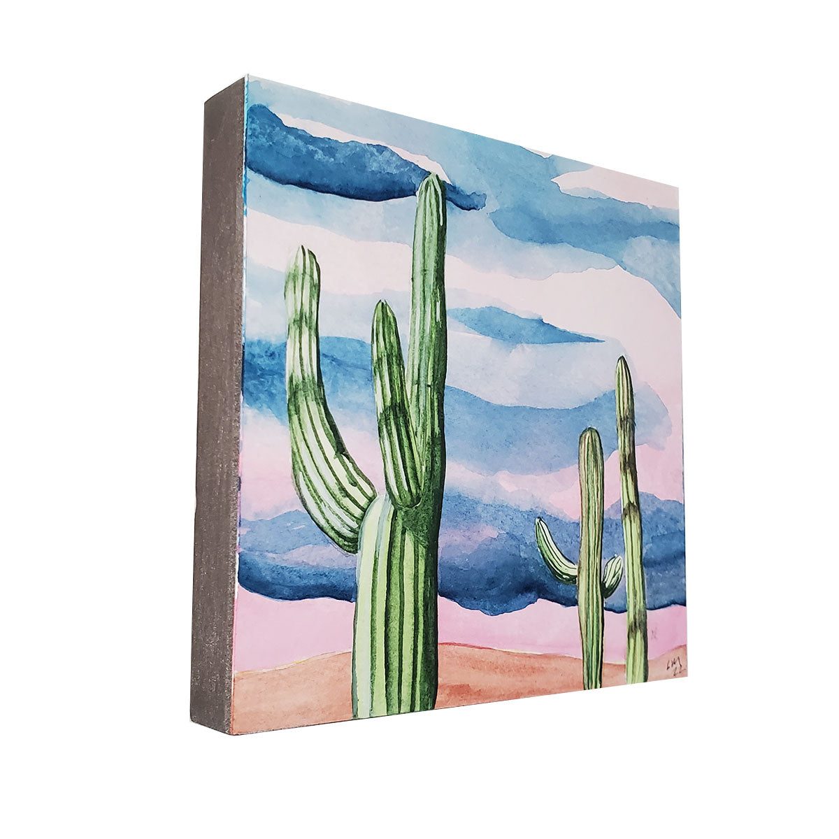 Saguaros With Pink & Blue Sky